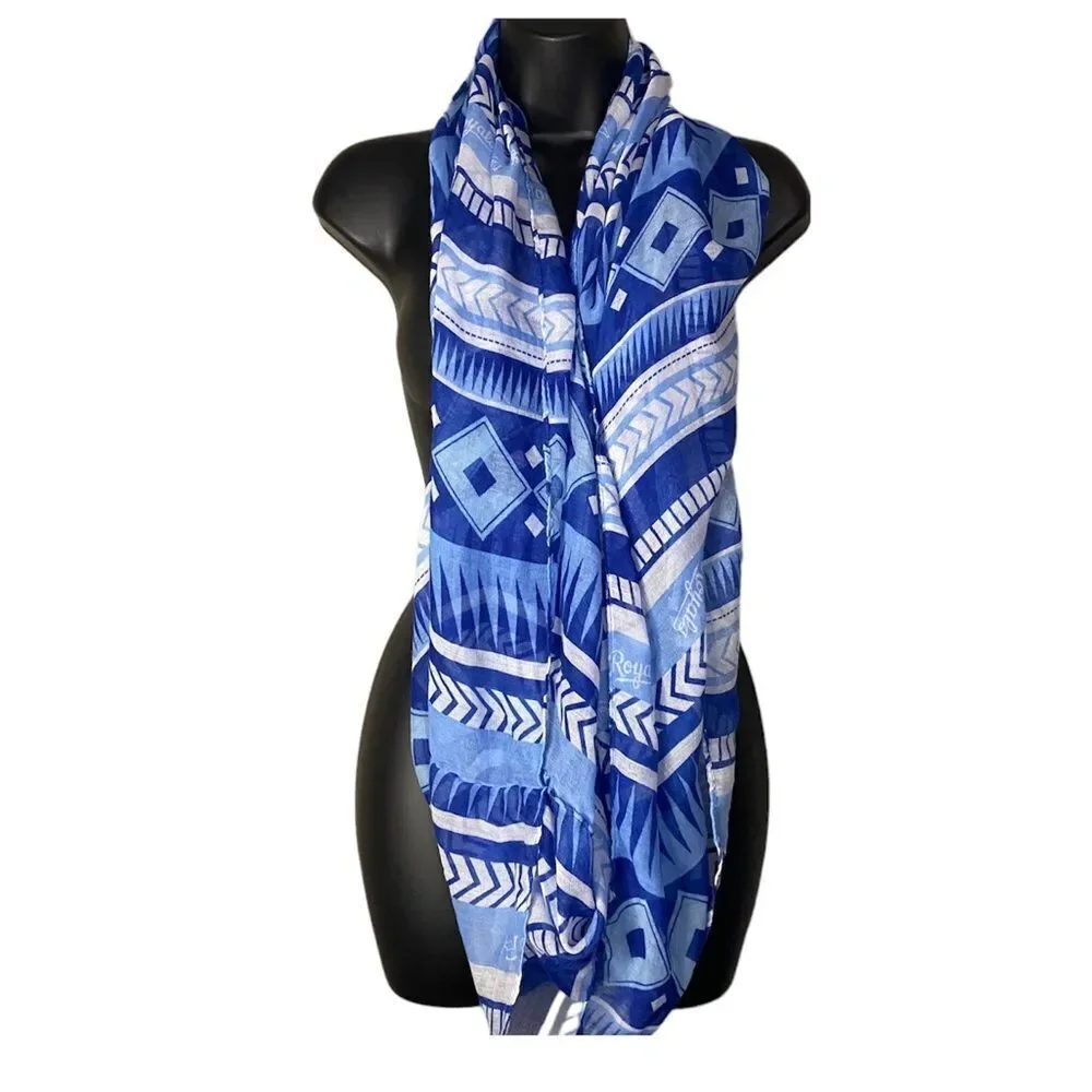 Infinity Blue White Tribal Scarf Kansas City Royals KC Print